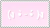 Image with a fighting kaomoji with soft lila background