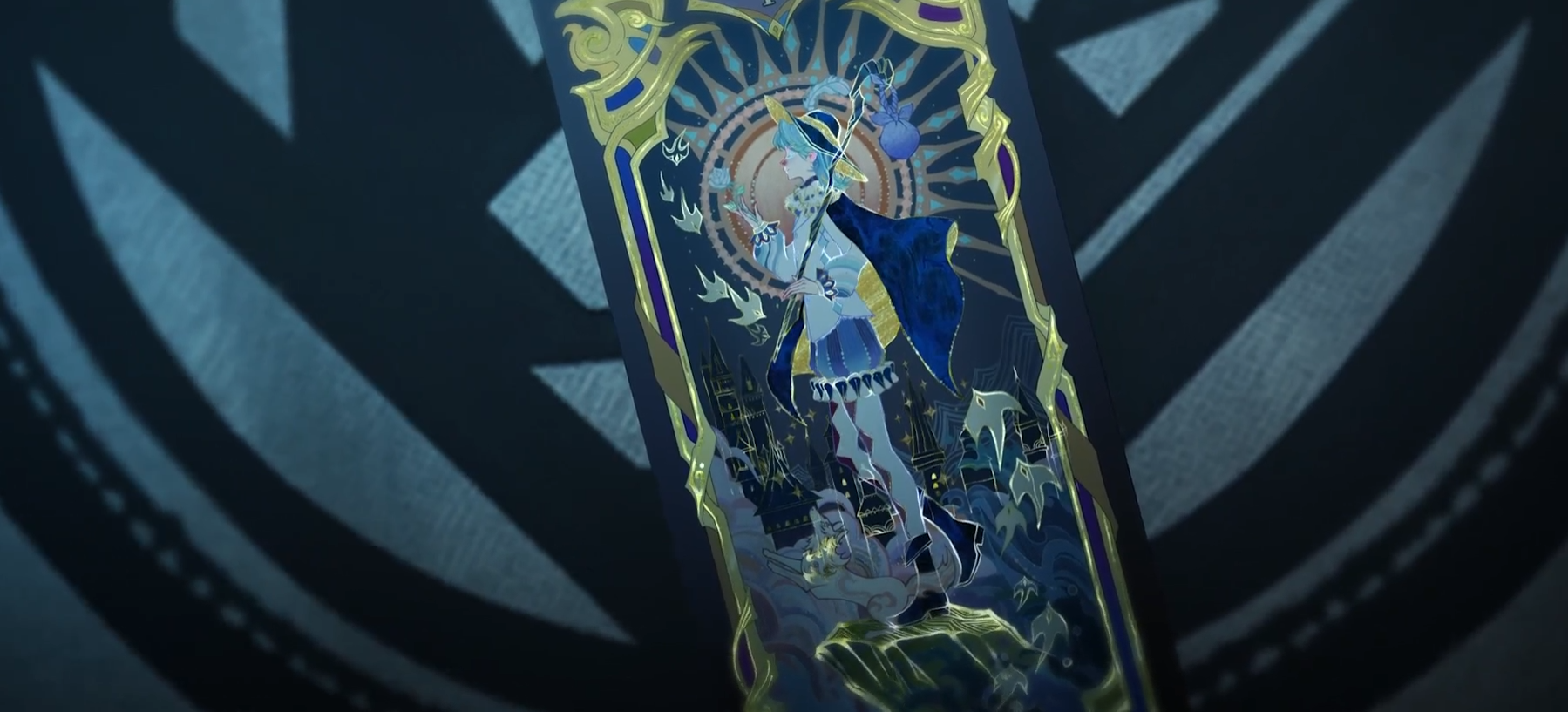 Screenshot del anime Lord of the Mysteries: muestra la carta del tarot El Loco